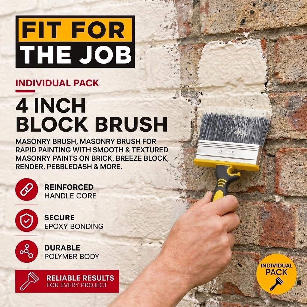 Fit For The Job Block Brush 4 inch Large Capacity for Emulsion