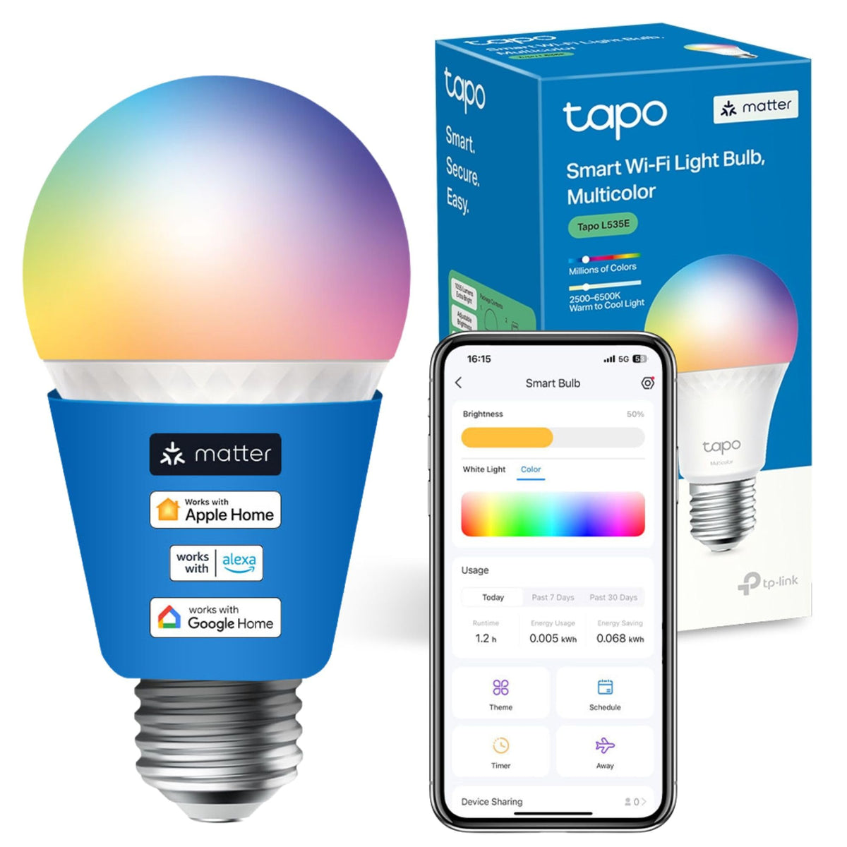 Tapo L530B B22 Smart Bulb Multicolour Dimmable LED Light Bulb