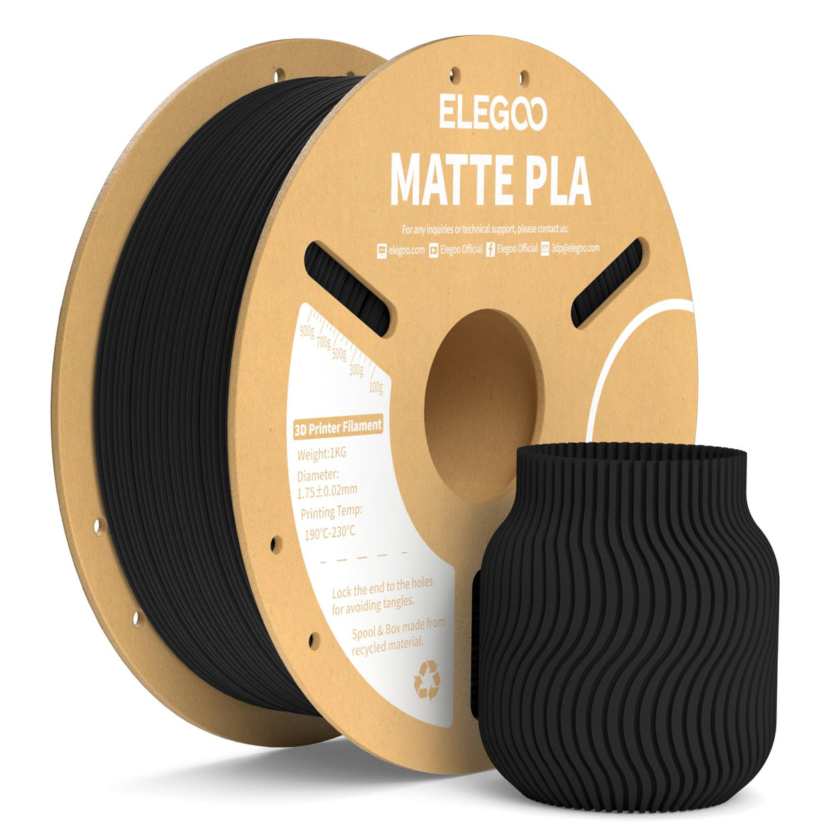 ELEGOO Matte PLA 3D Printer Filament Lavender Purple 1KG 1.75mm