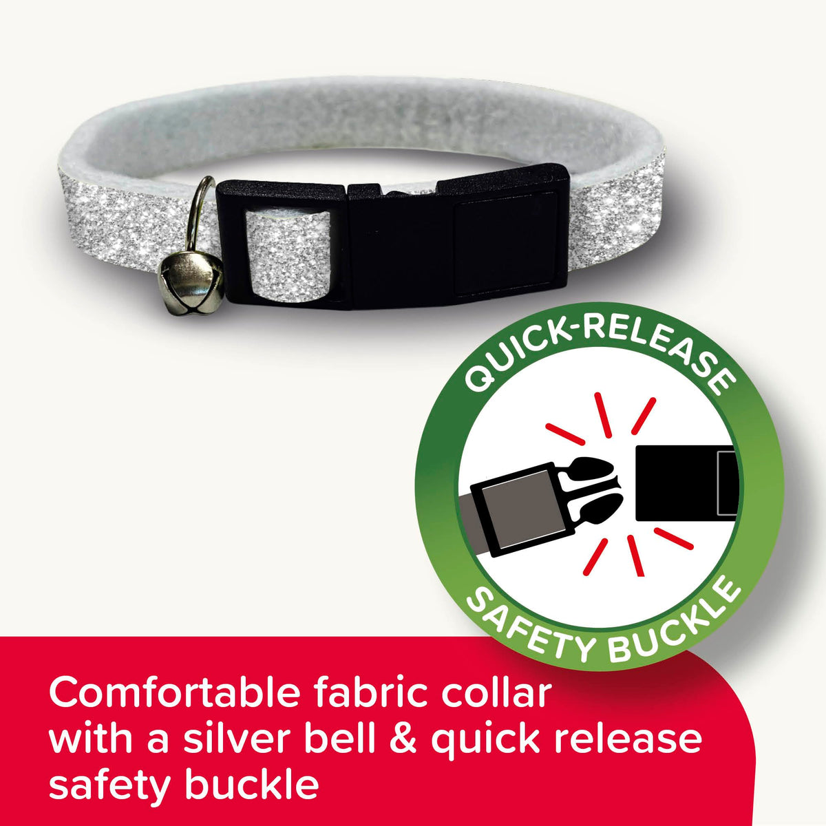 Beaphar – Soft Flea Collar for Cats – Repels Fleas For up to 8 Weeks – Adjustable Fit With Quick Release Safety Buckle – Reflective Finish for More Visibility at Night – 1 x Reflective Collar