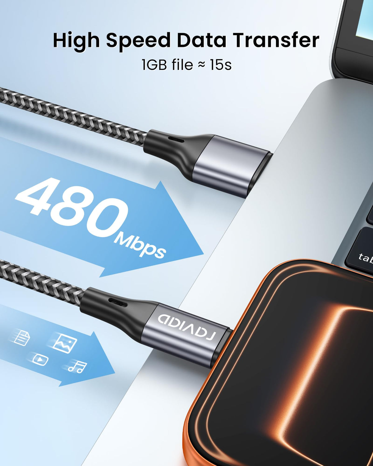 RAVIAD USB C Charger Cable [0.3M+1M+2M 3Pack]USB to USB C Cable Fast Charge