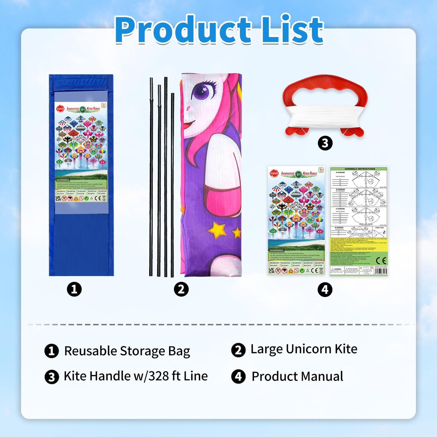 YongnKids Huge Kite Kids Easy to Fly for Ages 4-8 Children and Adults|Beginners, with 328ft String & Spool, Gift Packaging, Outdoor Games Flying Toys