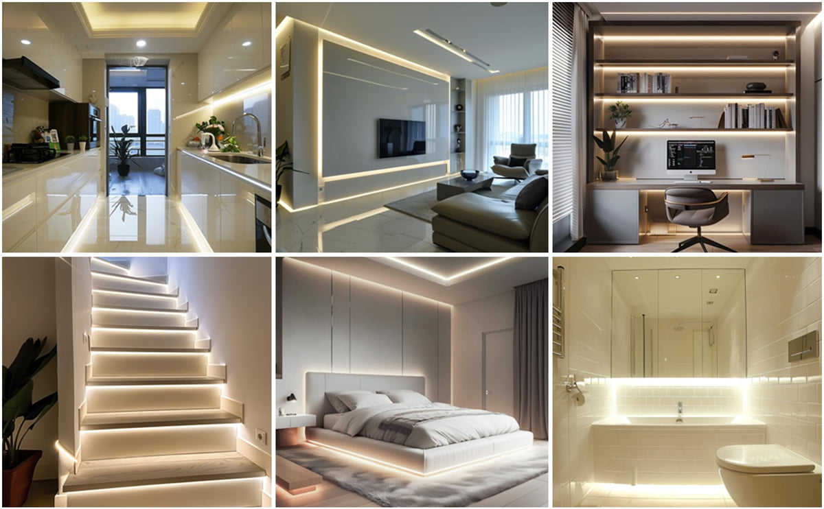 COB LED Strip 7.5m Warm White, 3000K, 24V, Remote Control, 8mm Wide