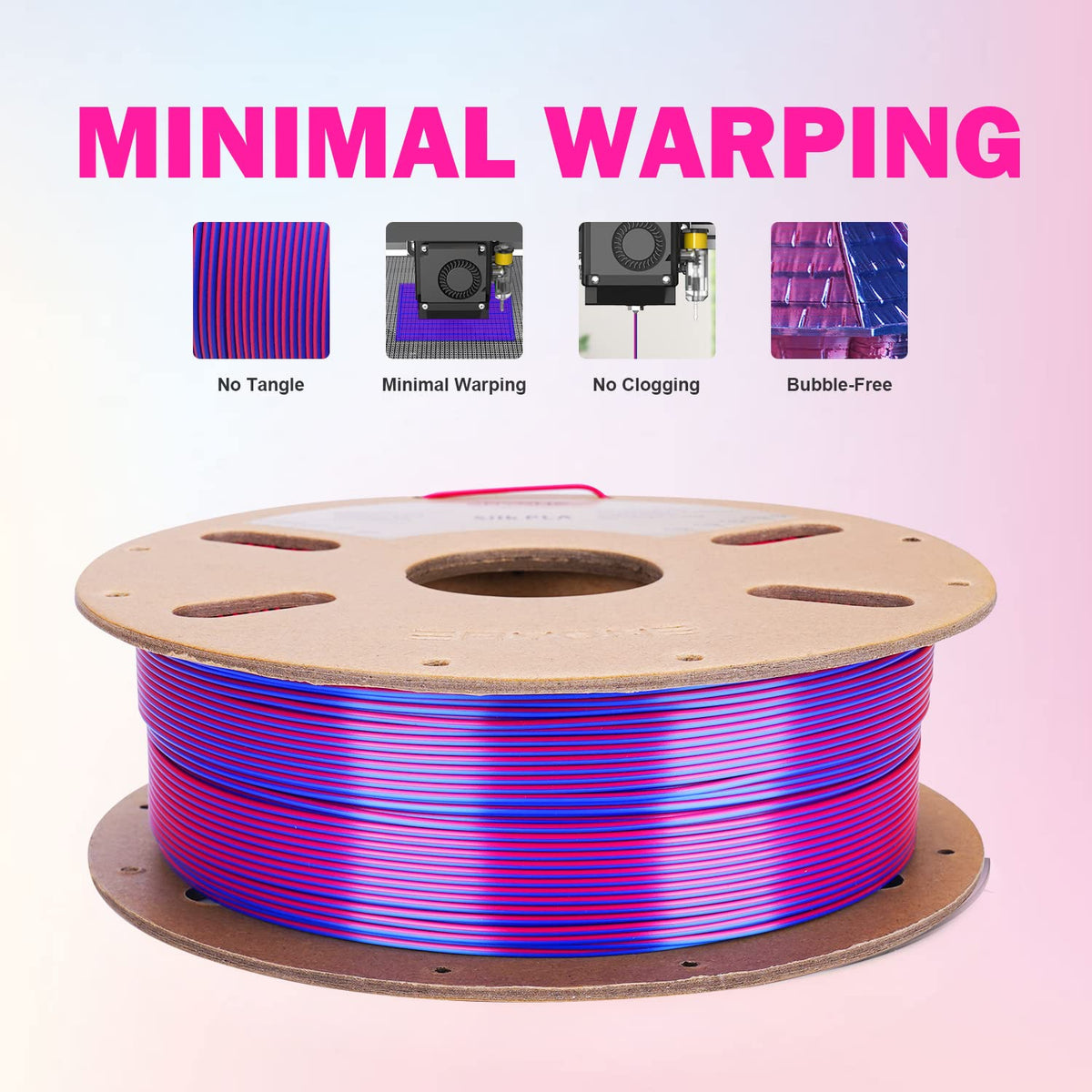 ERYONE Silk PLA Filament 1.75mm,3D Printer Filament PLA,Shiny Glossy PLA Filament,+/-0.03mm,1kg(2.2lbs)/Spool,Silk Liquid Gold