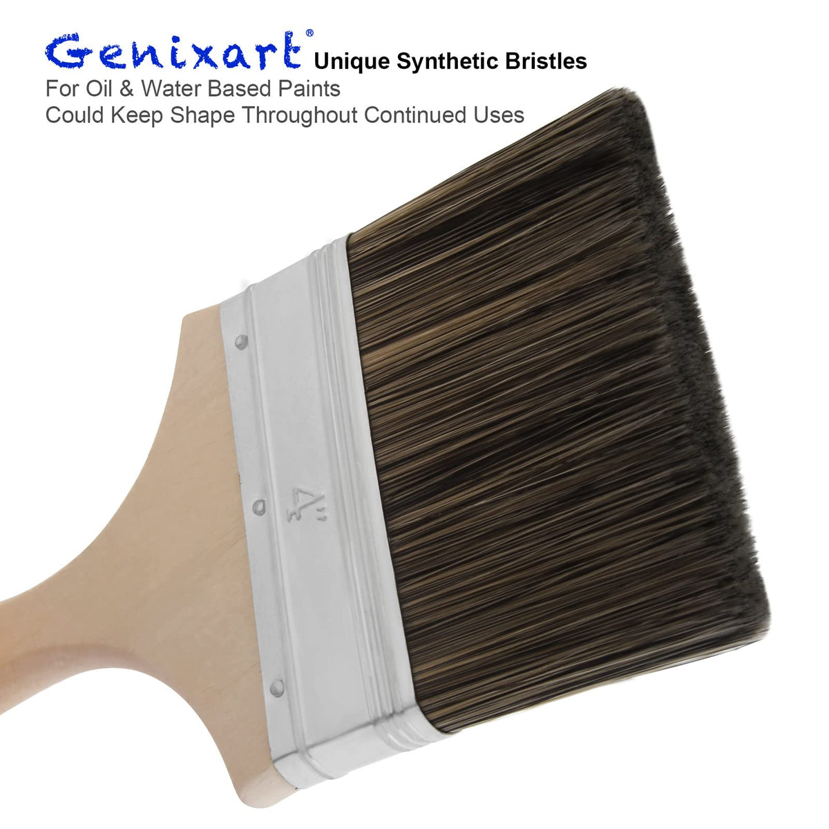 Genixart Double Thick Chip Paint Brush Set, Wood Fence Stain Brush, 3 Inch