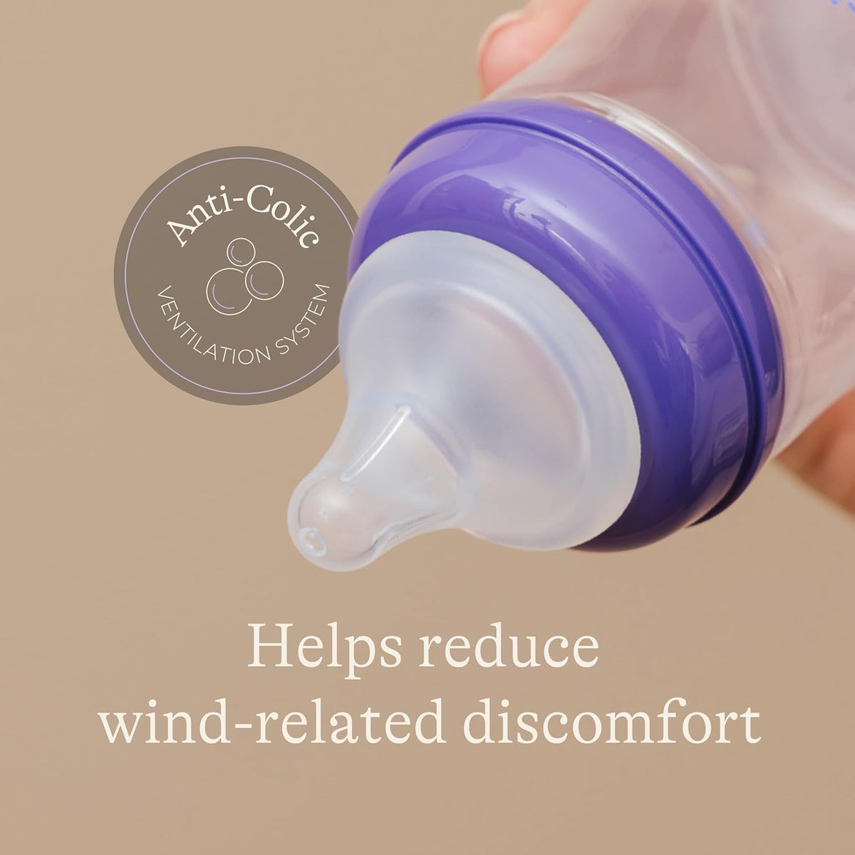 Lansinoh Anti Colic Baby Bottles - 8 240ml - Naturalwave® Teats Reduce Nipple Confusion - Stackable lids for Breastmilk Storage in Fridge or Freezer - Breastfeeding Bottle