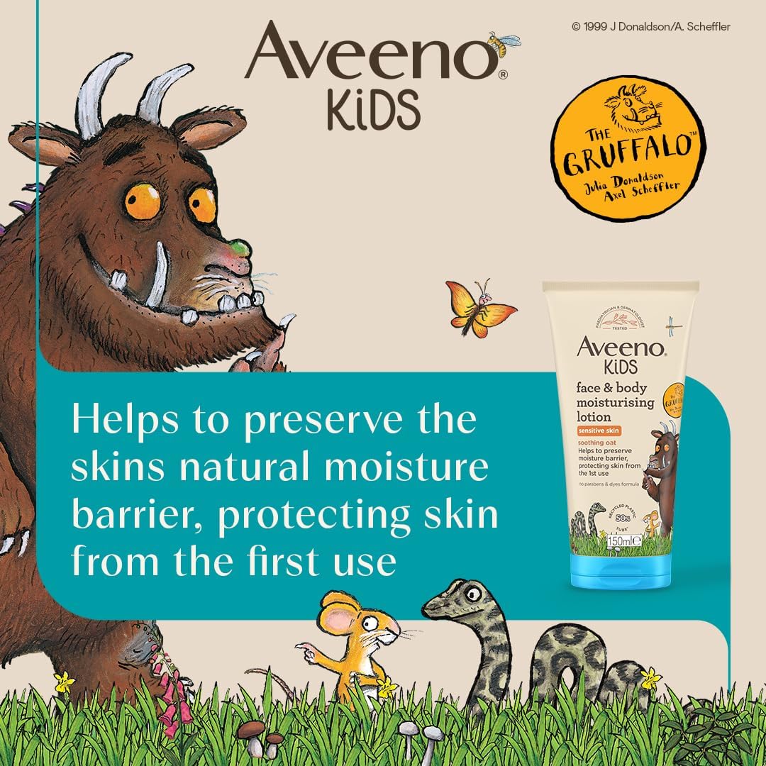 Aveeno Kids Face & Body Lotion for Kids' Sensitive Skin Gruffalo Edition