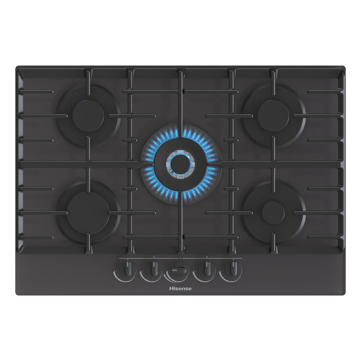 Hisense GM642XHS Built-in 60cm Gas Hob - Stainless Steel with 4 Cooking Areas, Easy Clean Surface, One -Hand Ignition, 60 x 52 x 8.9 cm (L x W x H)