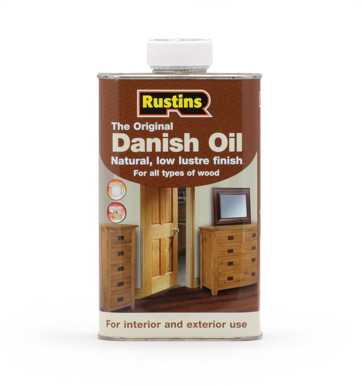 Rustins Danish Oil 2.5L - Original Clear Wood Finishing Oil for Furniture, Worktops & Oak - Food-Safe, Rich Natural Glow