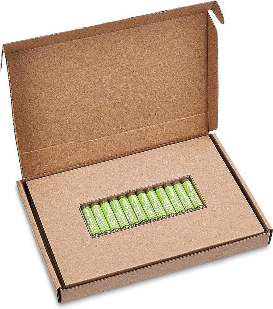 Amazon Basics 8-Pack Rechargeable AAA NiMH High-Capacity Batteries, 850 mAh, 1.2V, Recharge up to 500x Times, Pre-Charged