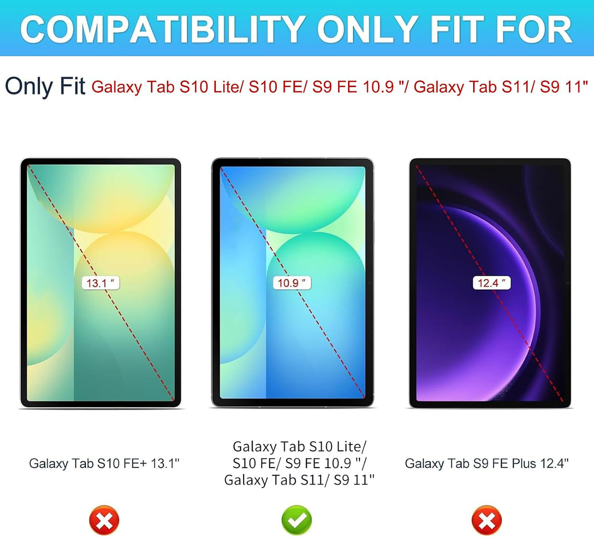 XunyLyee 3 Pack Screen Protector for Samsung Galaxy Tab S10 Lite/ S10 FE