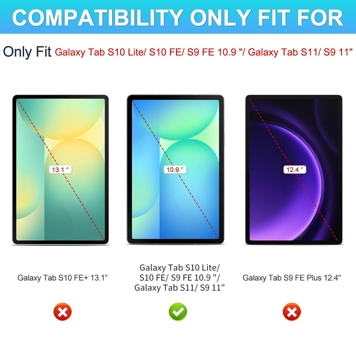 XunyLyee 3 Pack Screen Protector for Samsung Galaxy Tab S10 Lite/ S10 FE