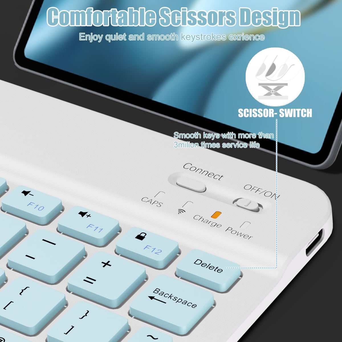 NOOX Bluetooth Keyboard for iPad, Galaxy Tablets, SmartPhones