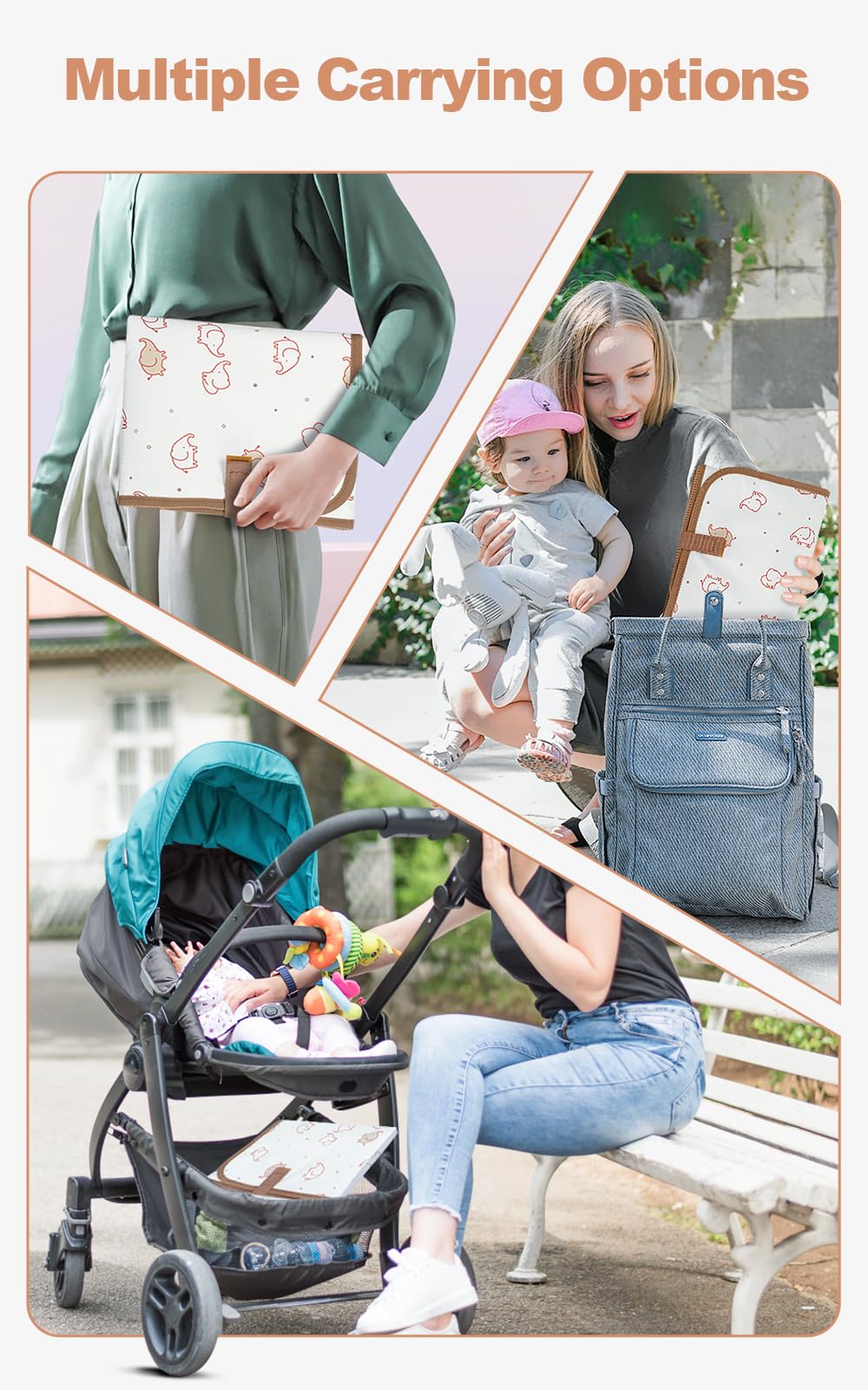 Lekebaby Foldable Travel Changing Mat Portable Baby Change Mat, Grey