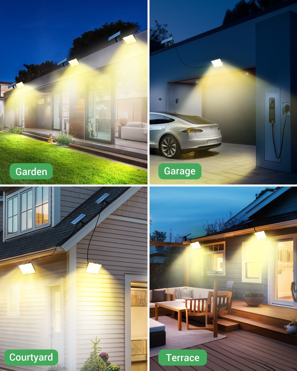 LOTMOS Solar Lights Outdoor, 342LED Remote Security Lights Motion Sensor
