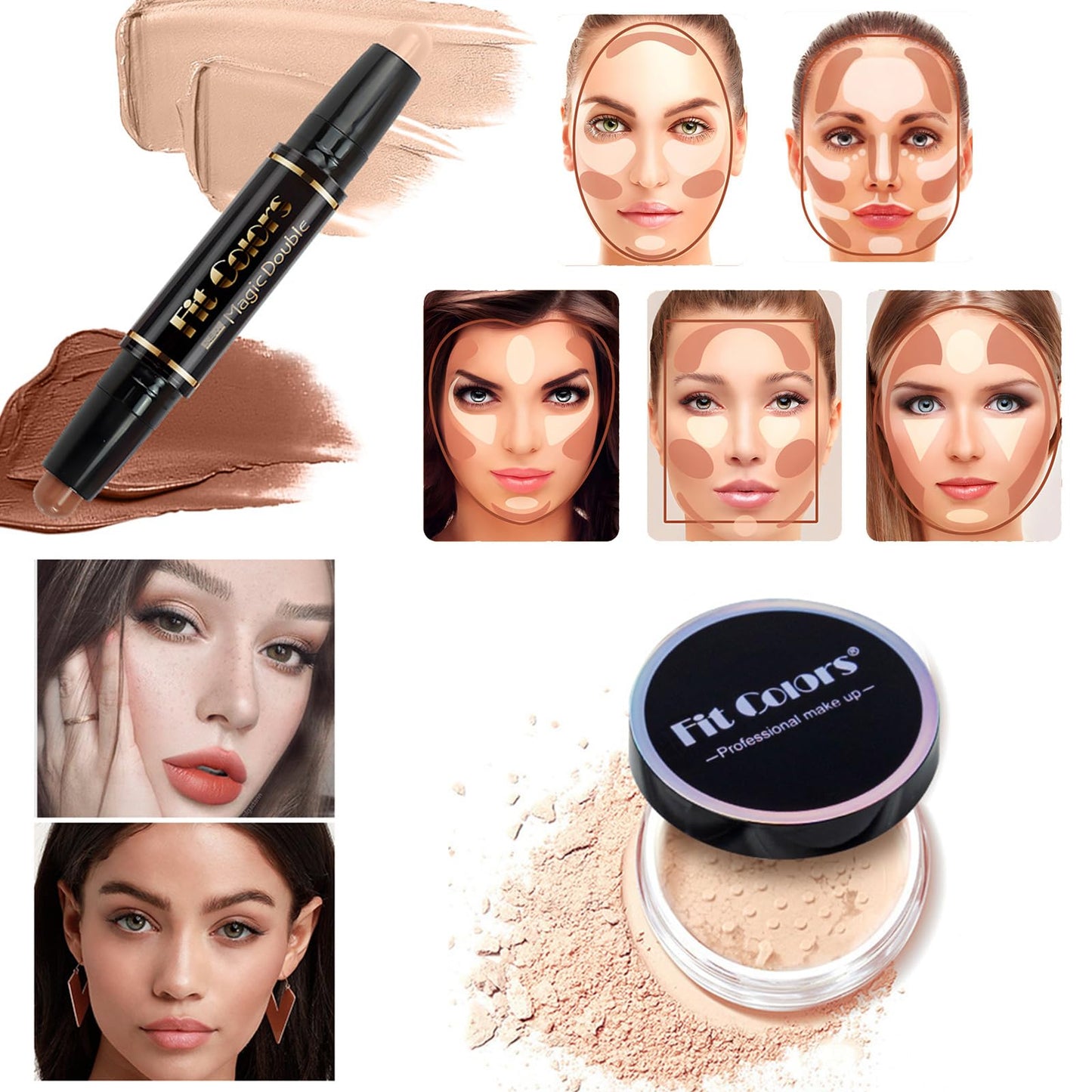 LYMYBETY Makeup Set, Cosmetic Make Up Starter Kit With Storage Bag Portable Travel Make Up Palette Eyeshadow Foundation Lip Gloss for Teenage & Adults (Style B), 1.0 count