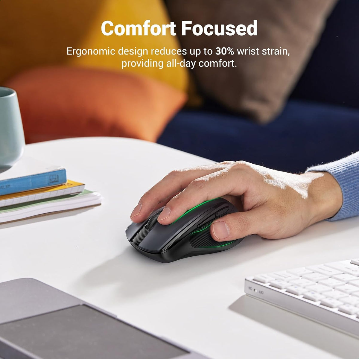 UGREEN Wireless Mouse, 40dB Silent Computer Mouse, Ultra-long Battery Life