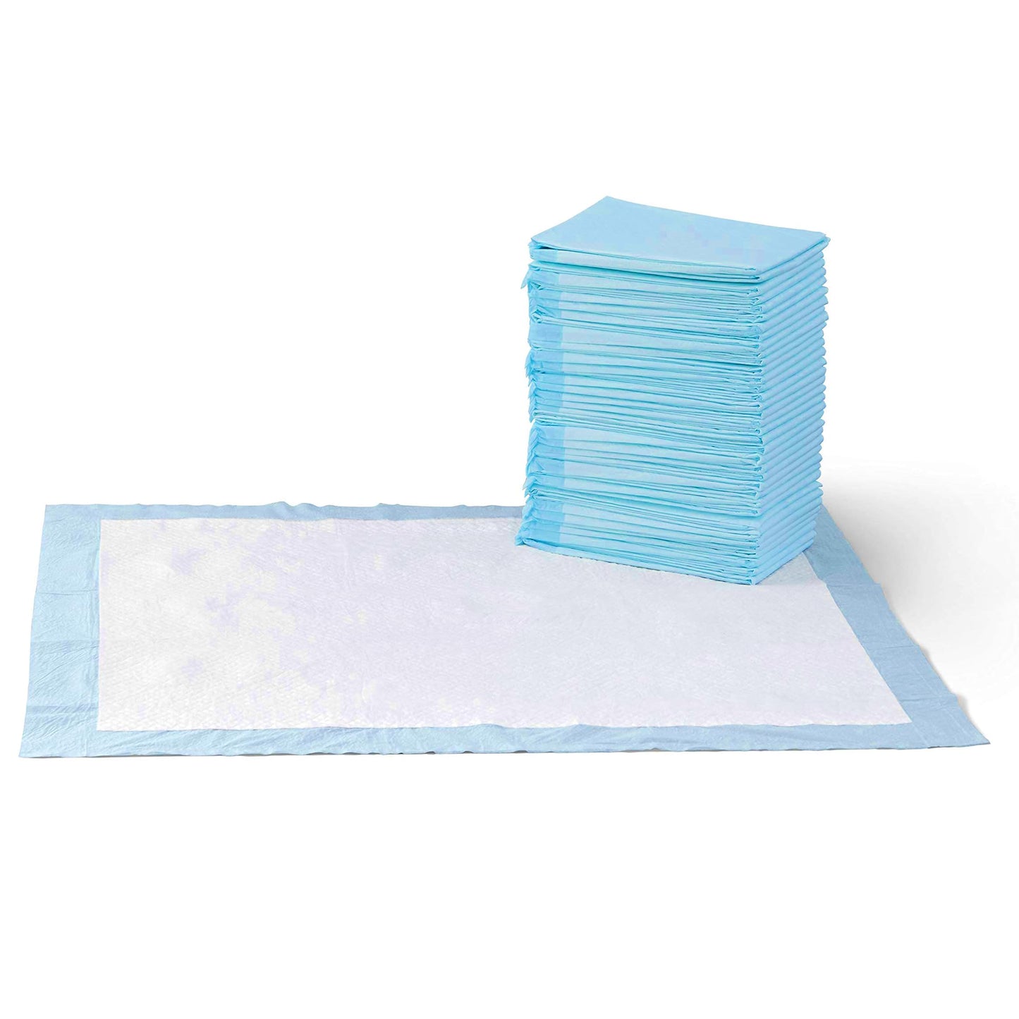 Basics Dog and Puppy Training Pads, Leakproof, 5-Layer Design with Quick-Dry Surface, Regular, Pack of 50, Blue