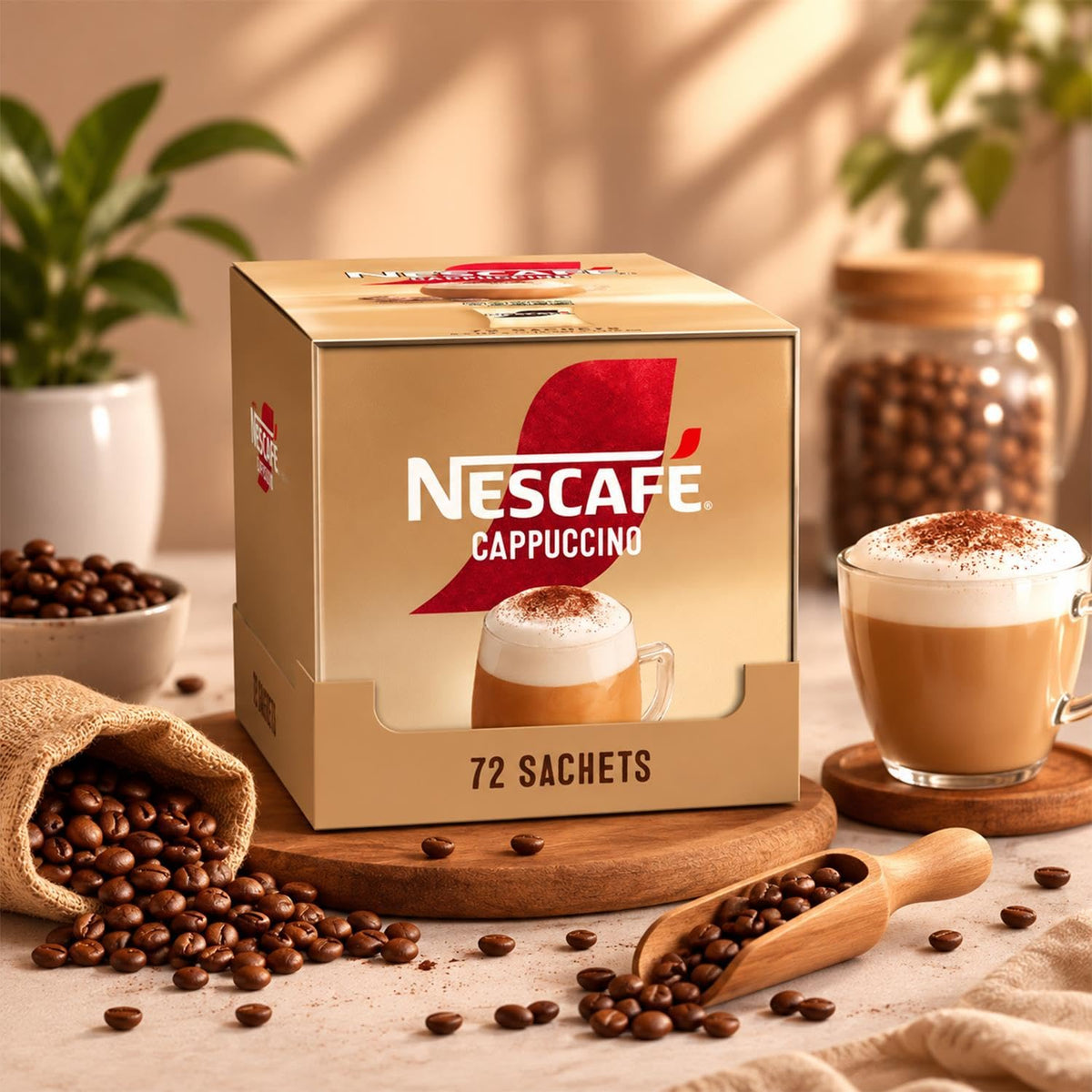 NESCAFÉ Cappuccino Instant Coffee Sachets - 72 x 15.5g