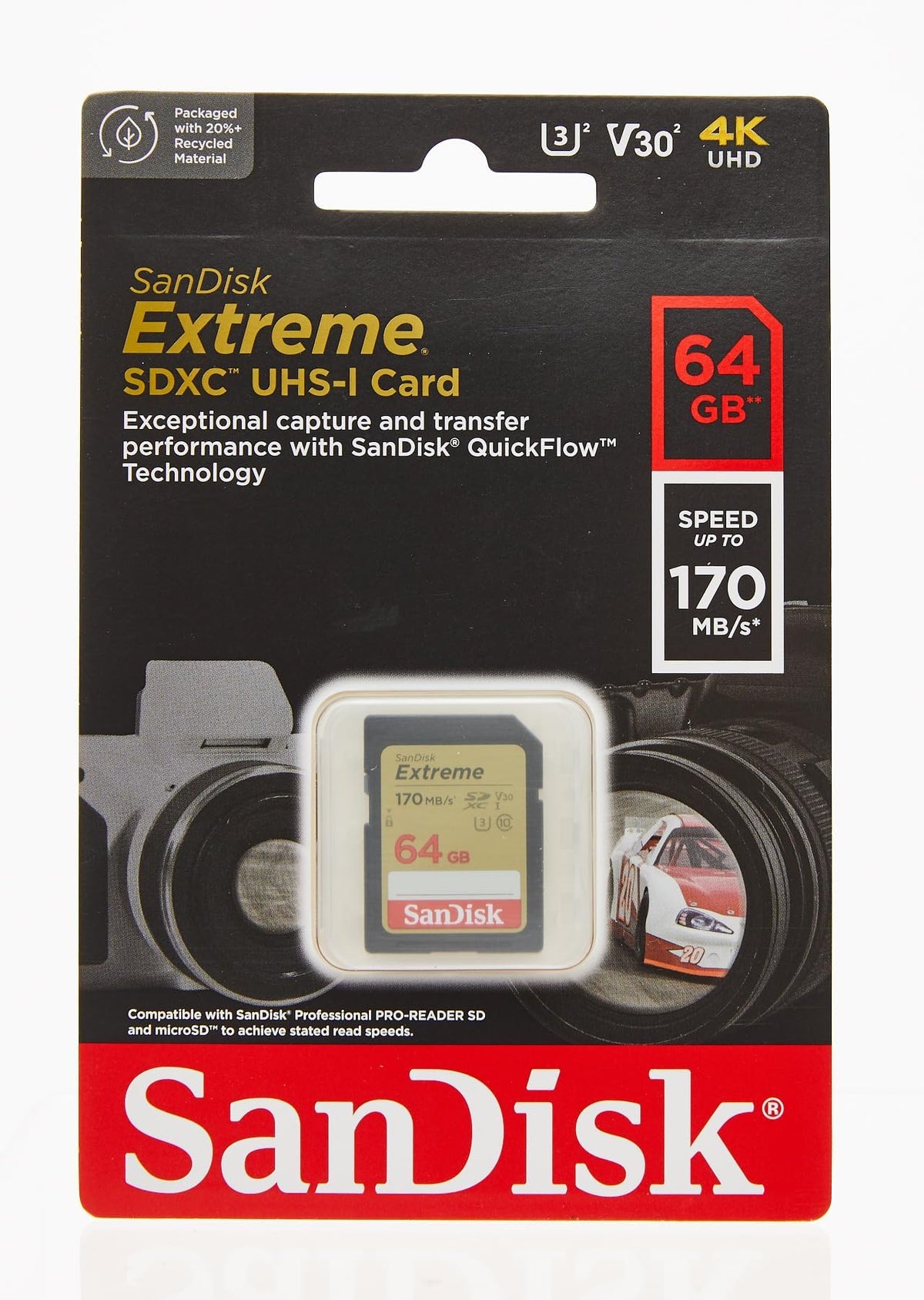 SANDISK Extreme SD Memory Card 128GB, Up to 180MB/s Read Speeds, UHS-I