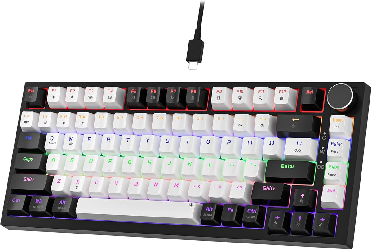 NEWMEN GM326 Mechanical Keyboard,Wired Gaming Keyboard,75% Percent Keyboard