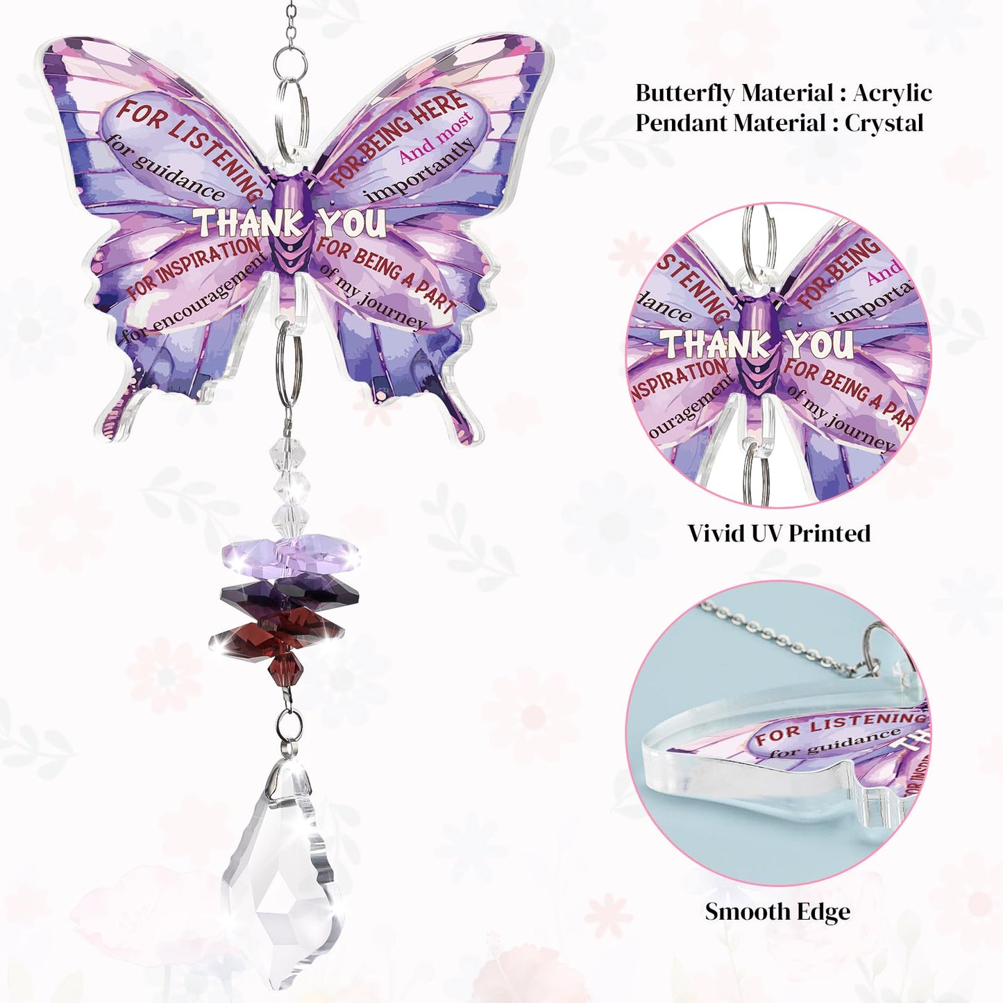 Teacher Gifts for Women, Acrylic Hanging Decoration Thank You Teacher Gifts, Appreciation Gift for Teacher Mentor, Perfect for Teachers Day, Christmas, Birthday,End of The Year