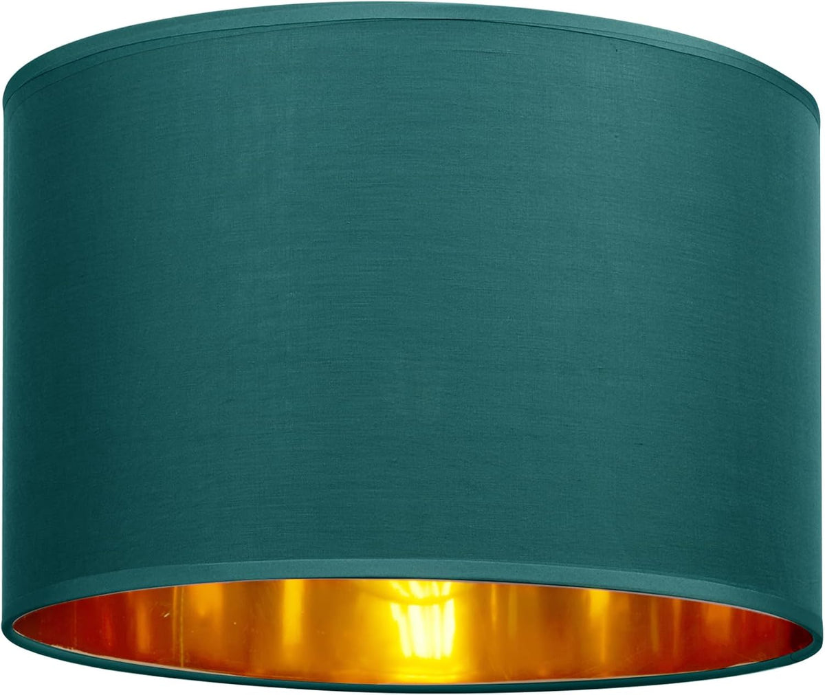 GIGGI Fabric Lamp Shades with Golden Inner Light Shade Ceiling – Modern Lampshades for Ceiling Lights, Lamp Shades for Table Lamps, Floor Lamps, Living Room, Bedroom, Home Décor (Green, 12")