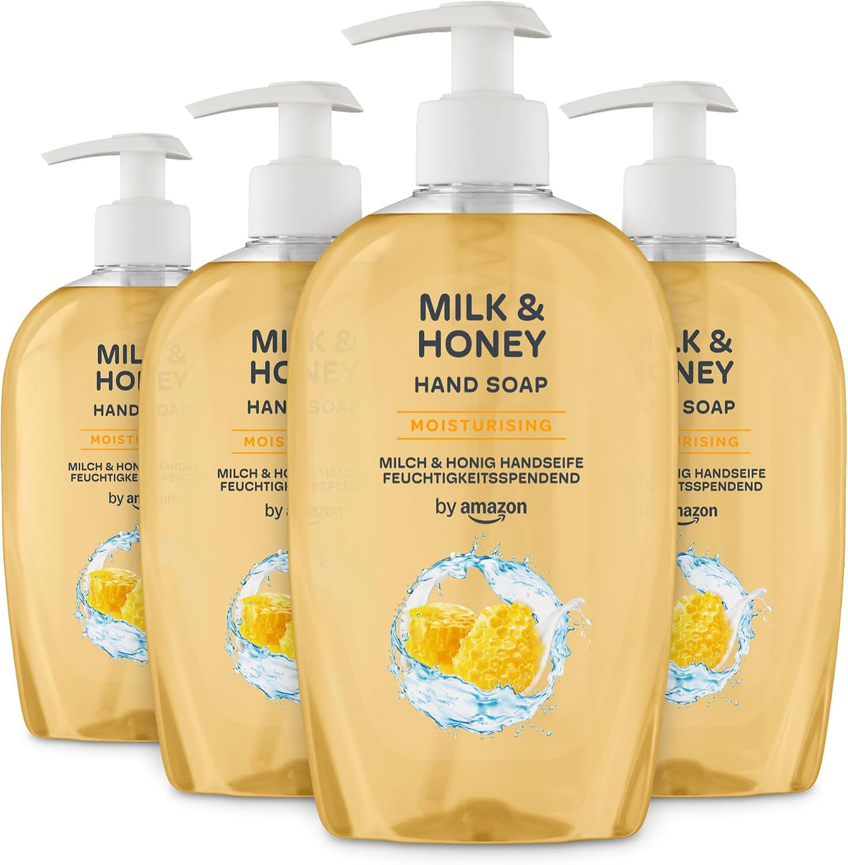 by Amazon Milk & Honey Hand Soap, 4 x 500ml