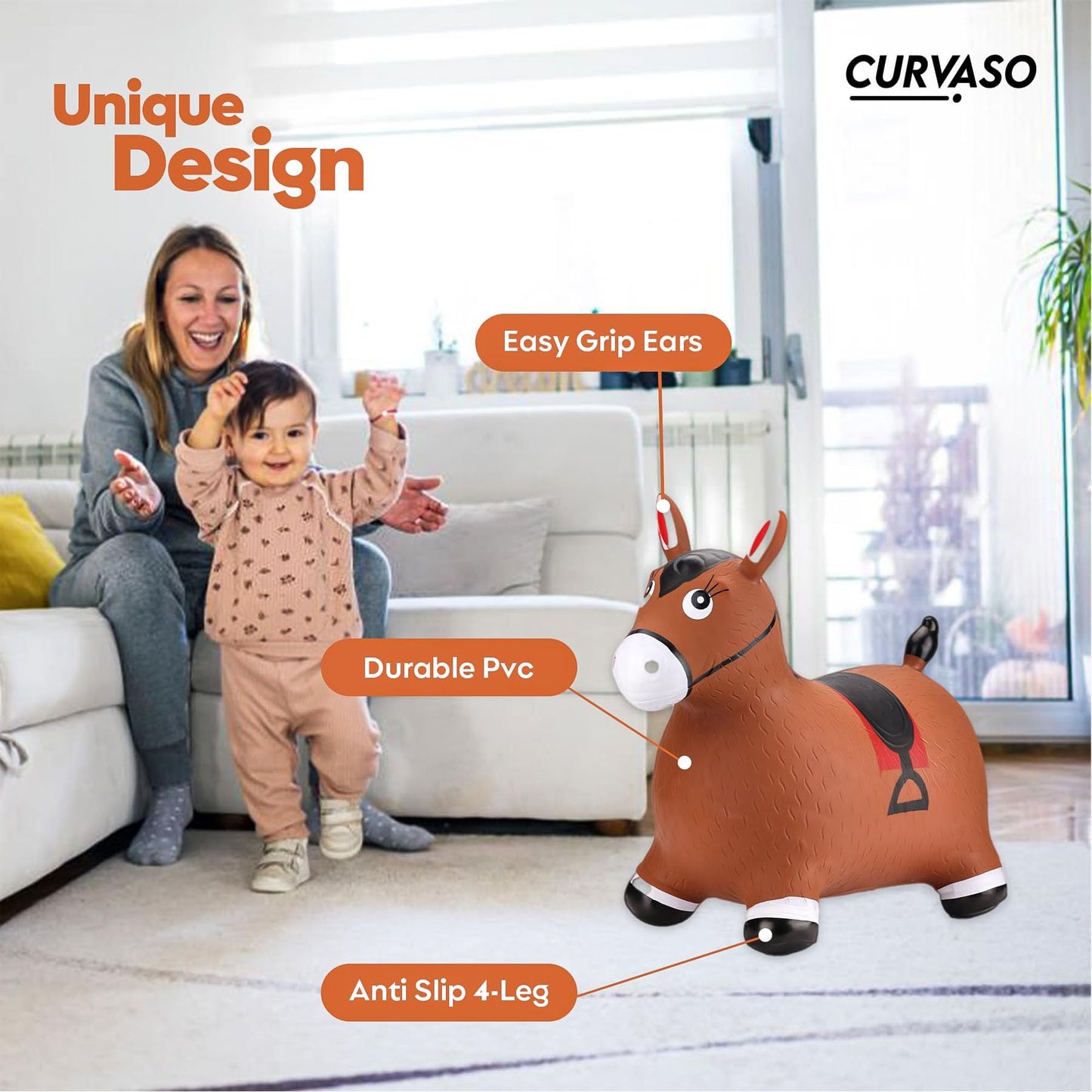 Green Dino Animal Bouncy Jump Space Hopper Inflatable Ride On Kids Children's Fun Toy Gift For Boys Girls Indoors Outdoors Pump Included PA7041