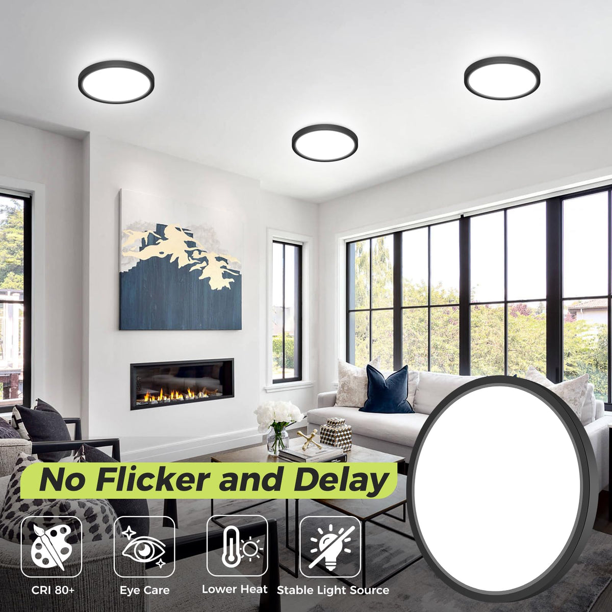 hepside 2 Pack Bathroom Ceiling Light 30cm, 3000K/3500K/4000K/5000K/6500K 5CCT LED Ceiling Lights, 24W, Modern, Waterproof, Round Flush Mount for Bathroom, Kitchen, Bedroom, Hallway