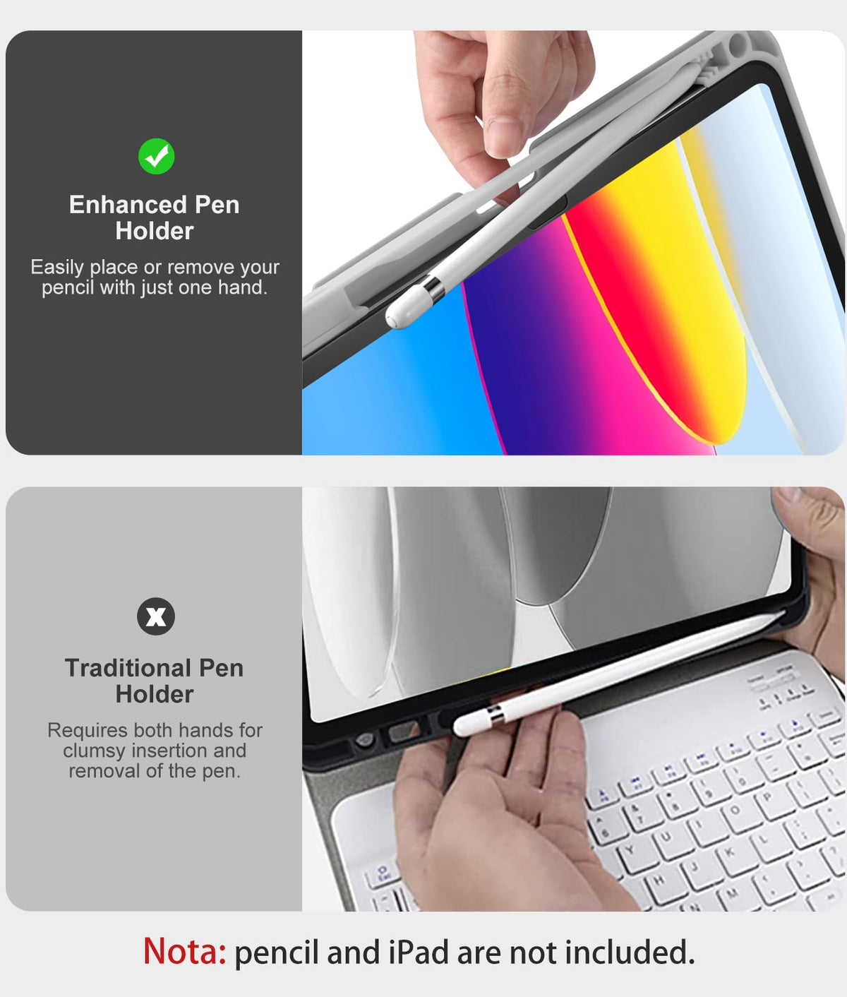 Vobafe Keyboard Case for iPad A16 11th Generation 11 inch/10th Gen 10.9"