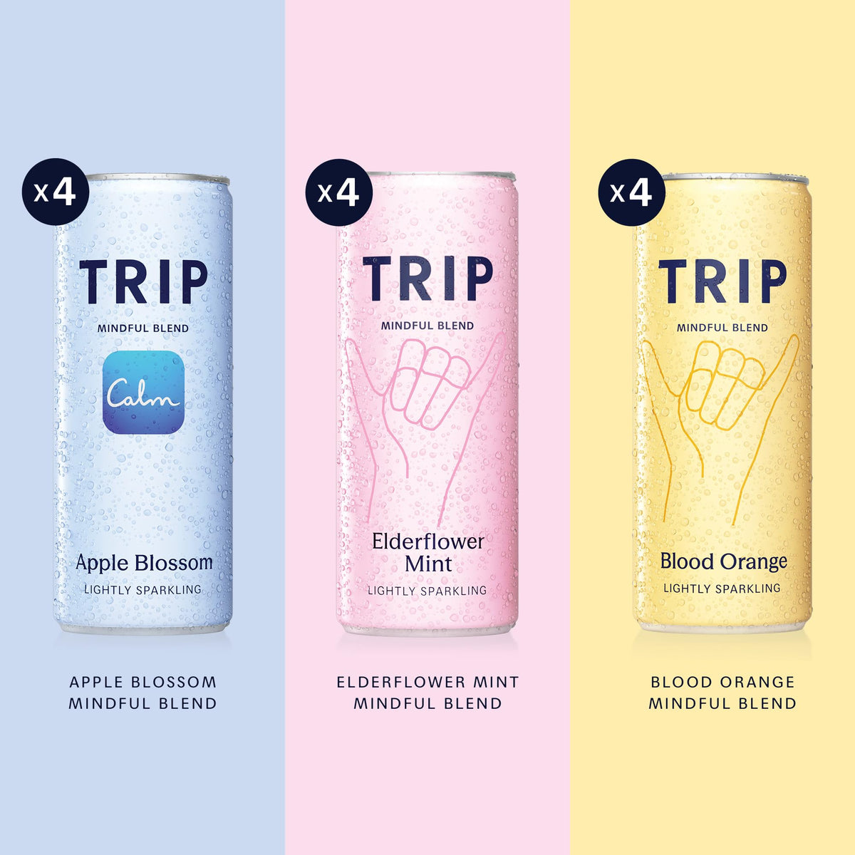 TRIP Calm Magnesium Drink, Sparkling Mocktail, Ultimate Sampler Mix, 12pack