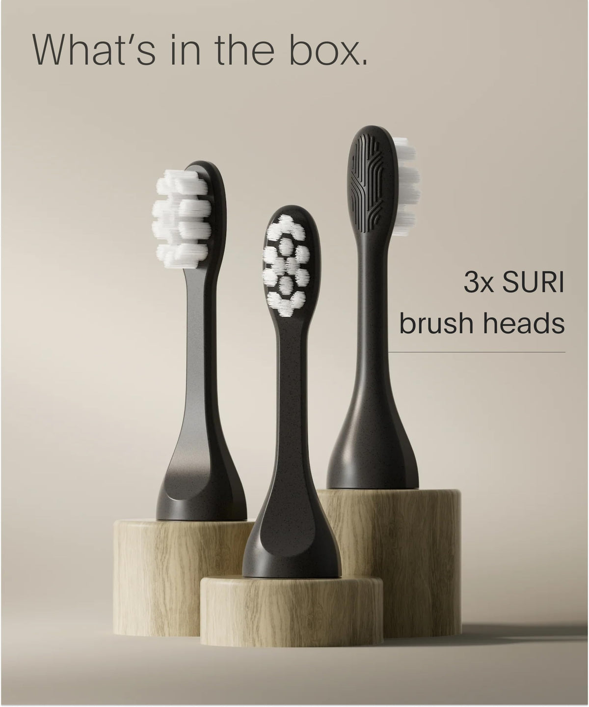 SURI Recyclable Electric Toothbrush Heads | Core & Pro Compatible | Long Lasting Replacement Heads | Pack of 3 | Winter Fern