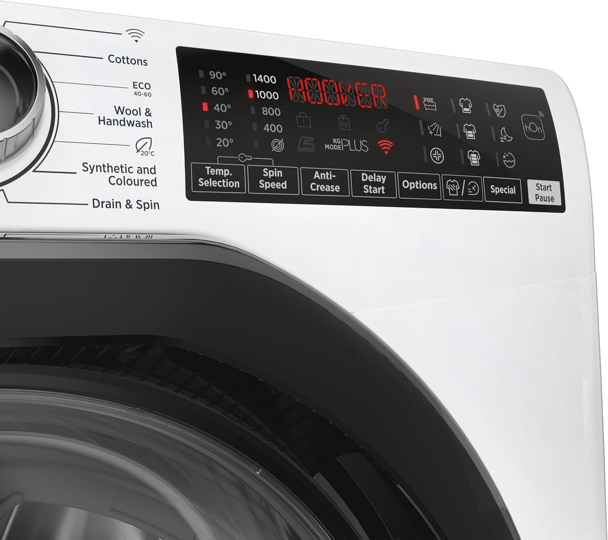 Hoover H-WASH 350 9kg Freestanding Washing Machine, 1400 RPM, A Rated, ECO-Power Inverter Motor, hOn App, 60 Programmes, Eco Doser, Power Care System, White, 60x53x85 cm - H3WPS496TAMB6-80