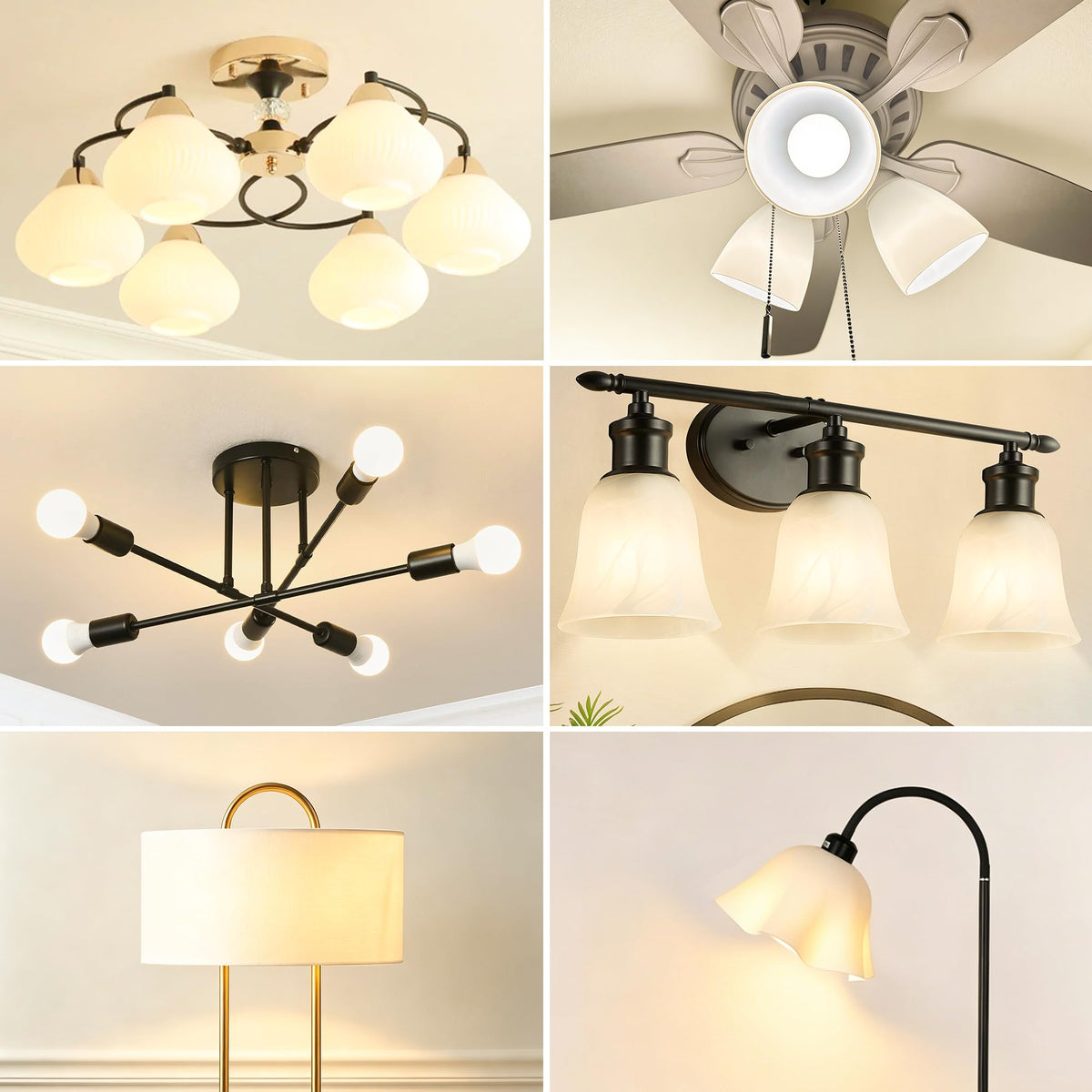 6 Pack E27 Screw LED Light Bulbs 2700K Warm Yellow White, 60W, ES Edison 9W