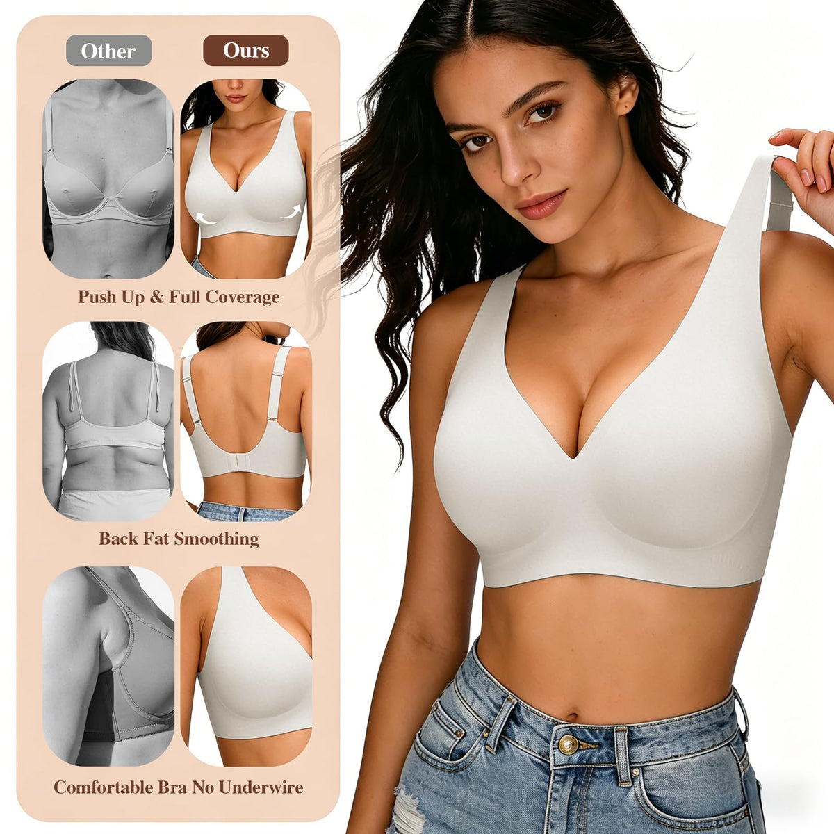Seamless Jelly Bra,Full Cup Leopard Print Bra Comfort Sleep Jelly Push Up Bra Seamless No Under Wireless Bras for Women UK Everyday T Shirt Bras