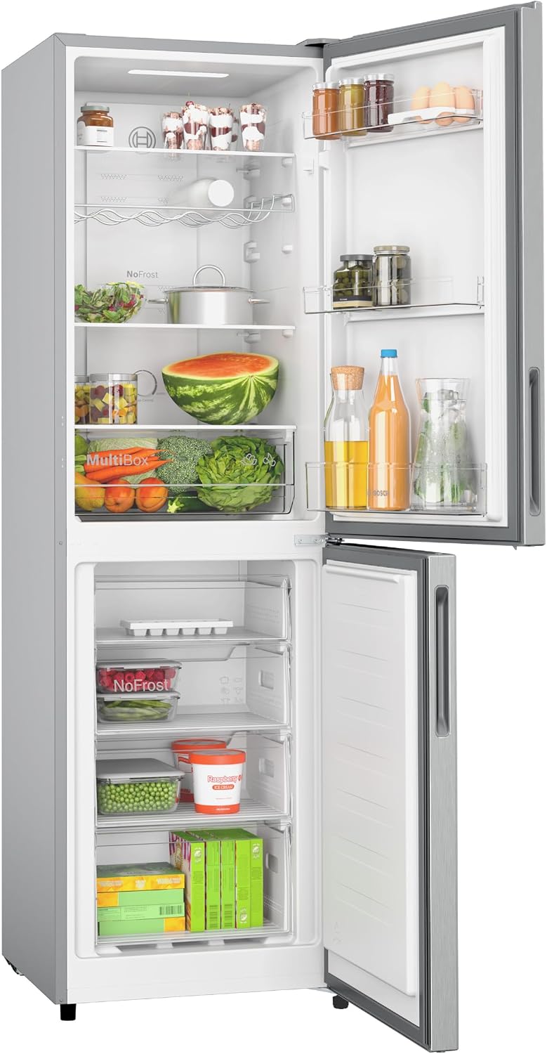Bosch Series 2 KGN27NLEAG Fridge Freezer, NoFrost, Stainless Steel