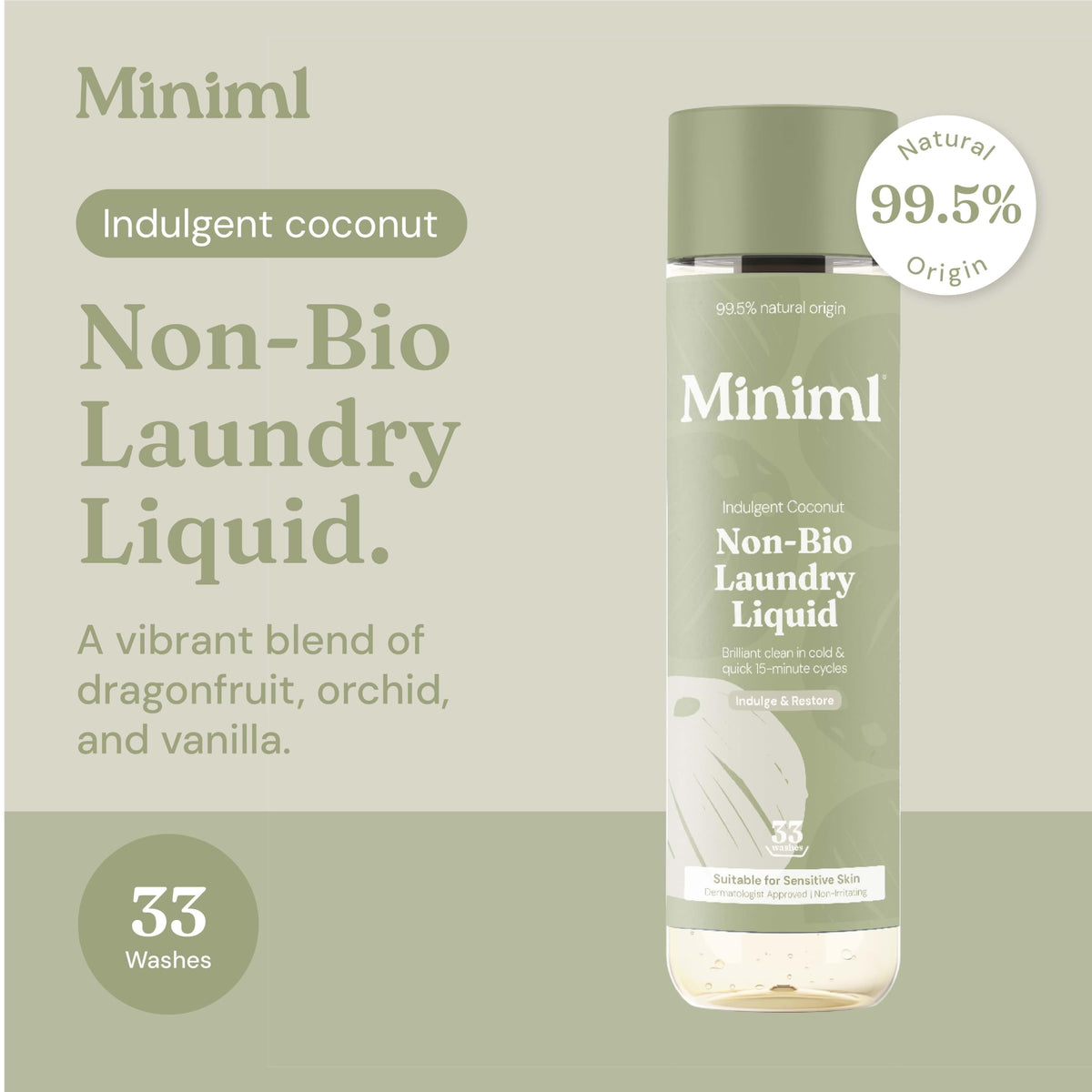 Miniml Eco Laundry Liquid Washing Detergent 5L Refill – Fresh Linen
