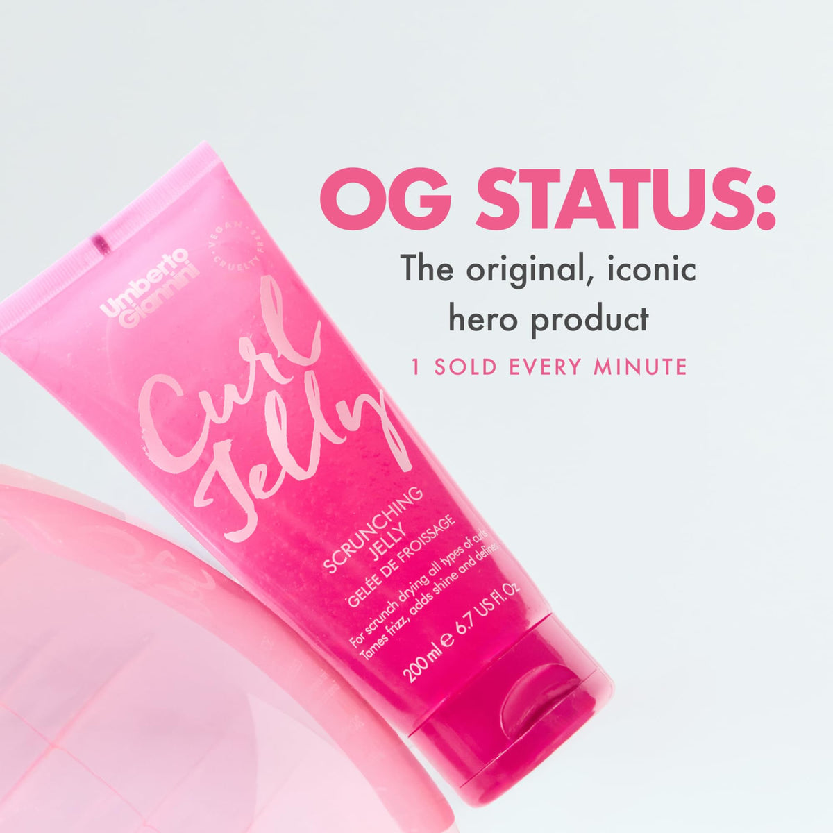 Umberto Giannini Curl Jelly Scrunching Jelly & Creme De Curl Control Cream Duo for Curly or Wavy Hair, Vegan & Cruelty Free, 2 Pack