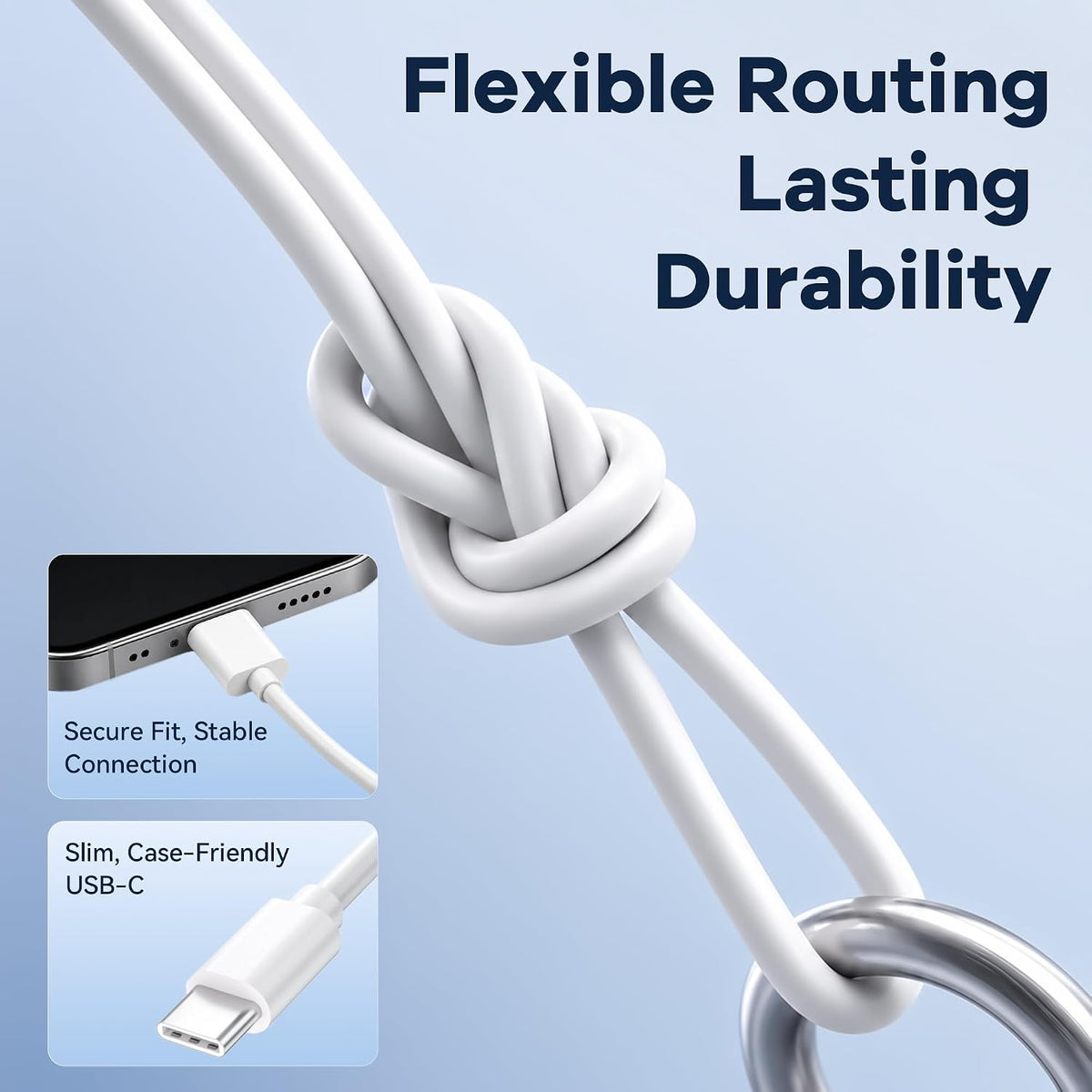 Superer 1.5M White Fit for Sony PS5 Controller Charger USB-C Charging Cable
