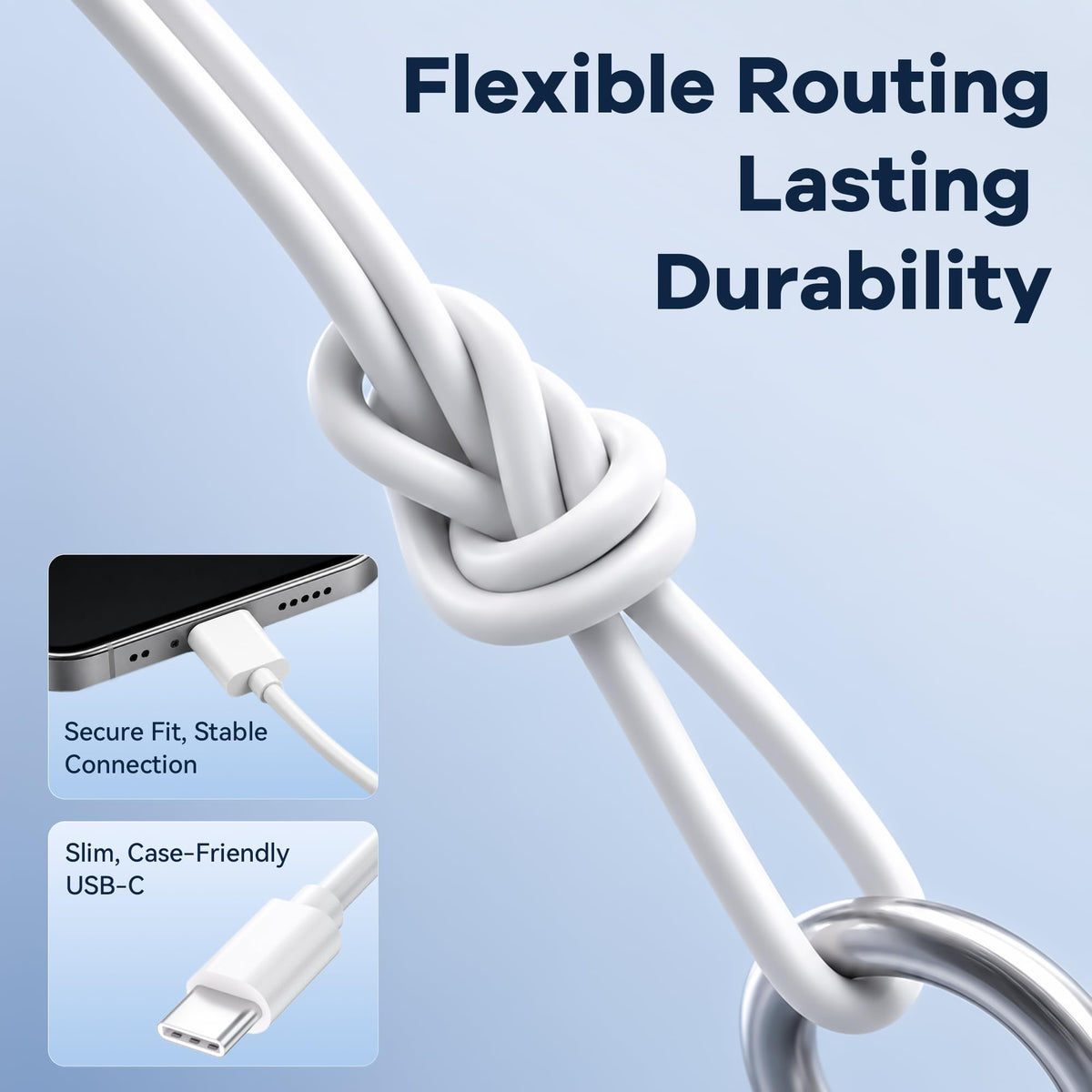 Superer 1.5M White Fit for Sony PS5 Controller Charger USB-C Charging Cable