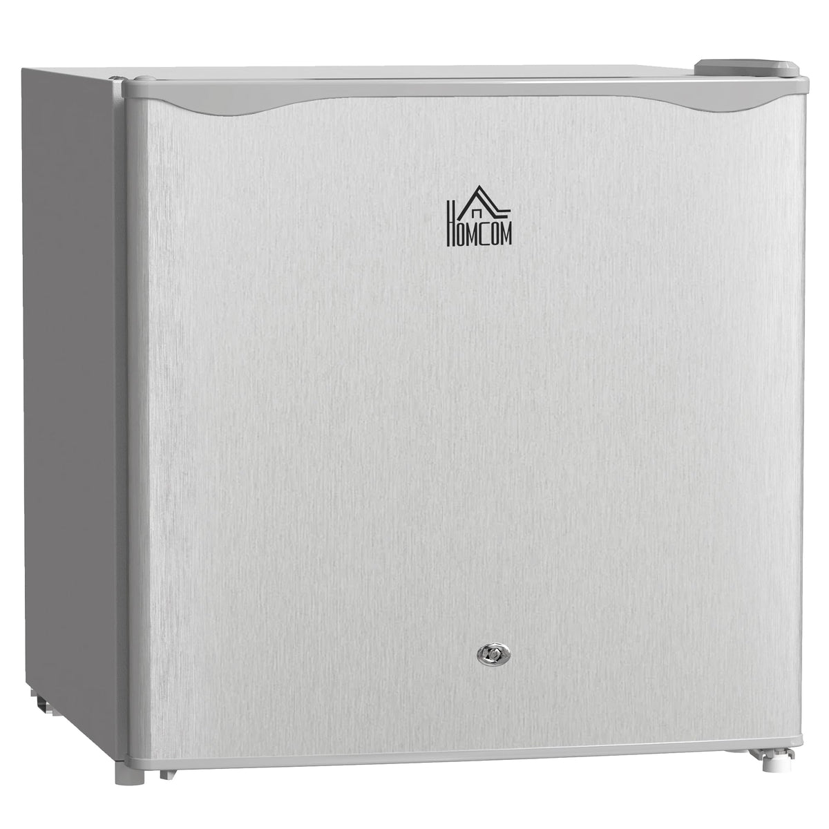 HOMCOM 46L Table Top Mini Fridge with Ice Box, Reversible Door, Cream