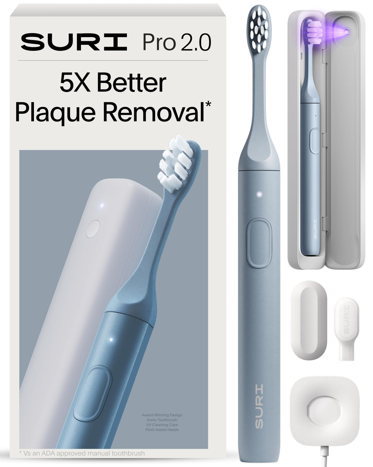 SURI Recyclable Electric Toothbrush Heads | Core & Pro Compatible | Long Lasting Replacement Heads | Pack of 3 | Winter Fern