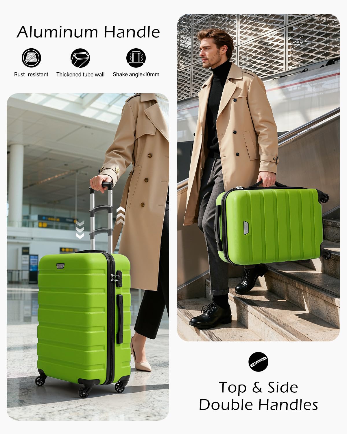 COOLIFE 28 Inch Large Suitcase, ABS+PC, Lightweight Hard Shell Luggage