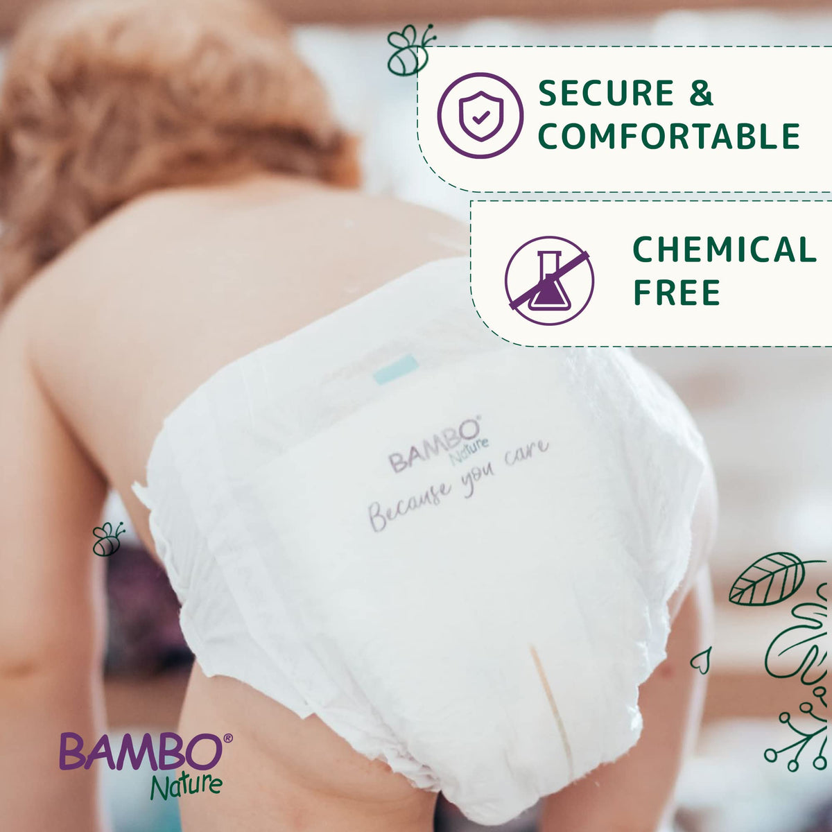 Bambo Nature Premium Eco Nappies, Premature Size 0 (2-7lb/1-3kg), XXS, Pack of 24, Eco-Labelled Nappies, Enhanced Leakage Protection, Secure and Comfortable Baby Nappy