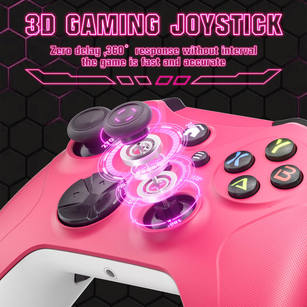 Dinosoo RGB Wireless Controller for PS5/Pro/Slim & PCs, Bluetooth Gamepad with Back Buttons, Touchpad, Macro, Turbo, Dual Vibration, 6-Axis Sensor, Speaker, 3.5mm Audio Jack,White