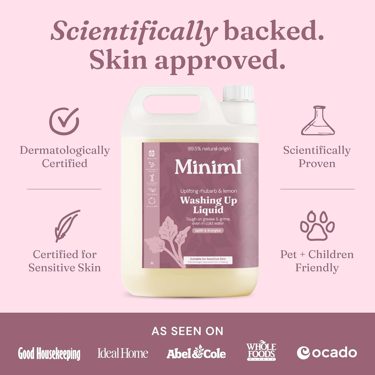 Miniml Eco Washing Up Liquid 5L Refill – Wild Rhubarb & Lemon