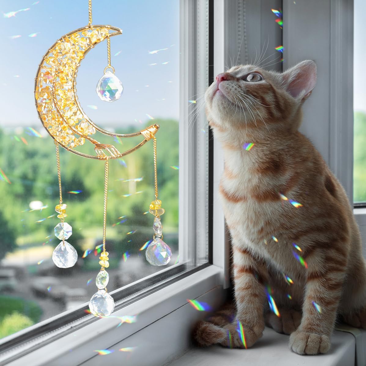 240PCS DIY Sun Catchers Making Kits for Adults, Crystal Suncatchers Kit with Colourful Prism Pearl Rainbow Maker for Windows, Hanging, Indoor, Outdoor, Garden Decor (Silver)