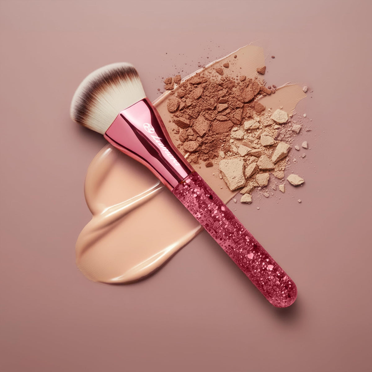 Make Up Brush Foundation Kabuki Flat Top, Perfect For Blending Liquid Cream
