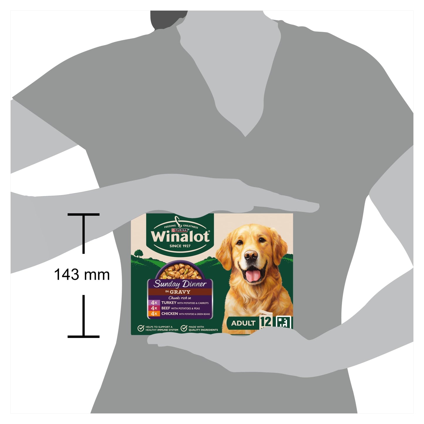 WINALOT Sunday Dinner Mixed in Gravy Wet Dog Food Pouches 40x100g